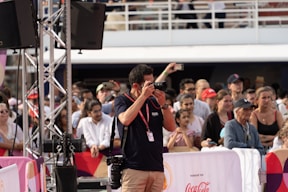 A man standing in front of a crowd of people