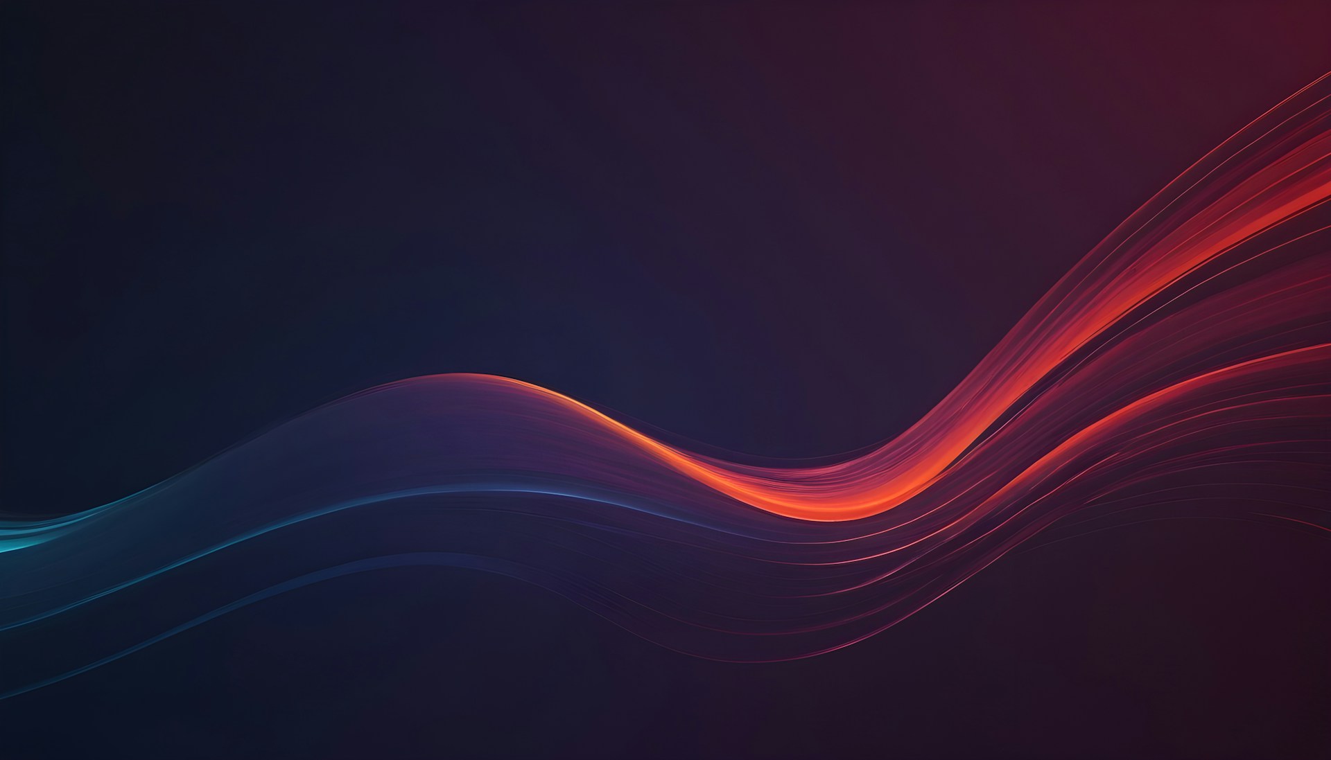 A dark background with red and blue waves