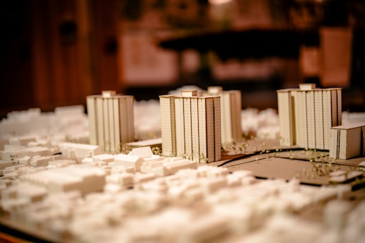 A close up of a model of a city