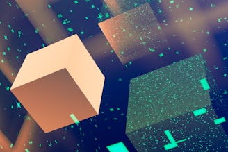 A computer generated image of a cube and a cross