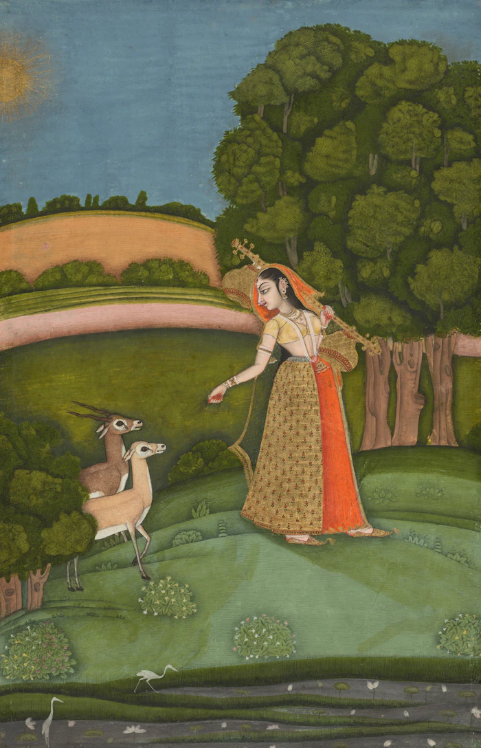 Medium folk painting with figures
