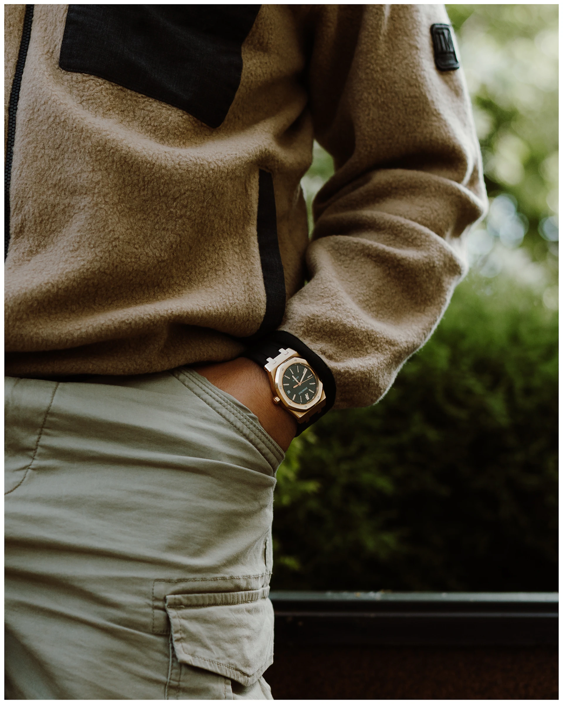 A man with a watch on his wrist