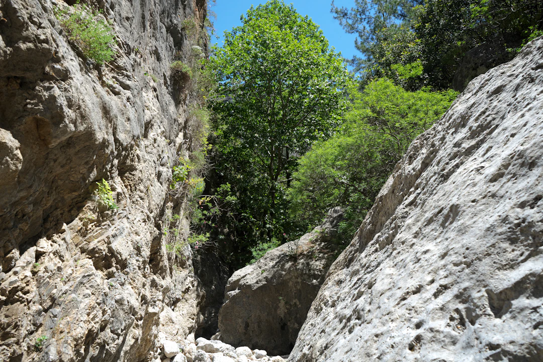 A narrow passage in a Cretan gorge