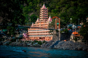 A very tall building sitting on top of a river
