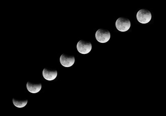 A long line of phases of the moon