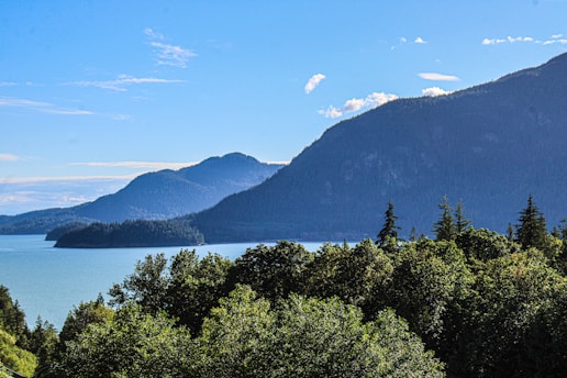 A scenic view of a lake surrounded by mountains