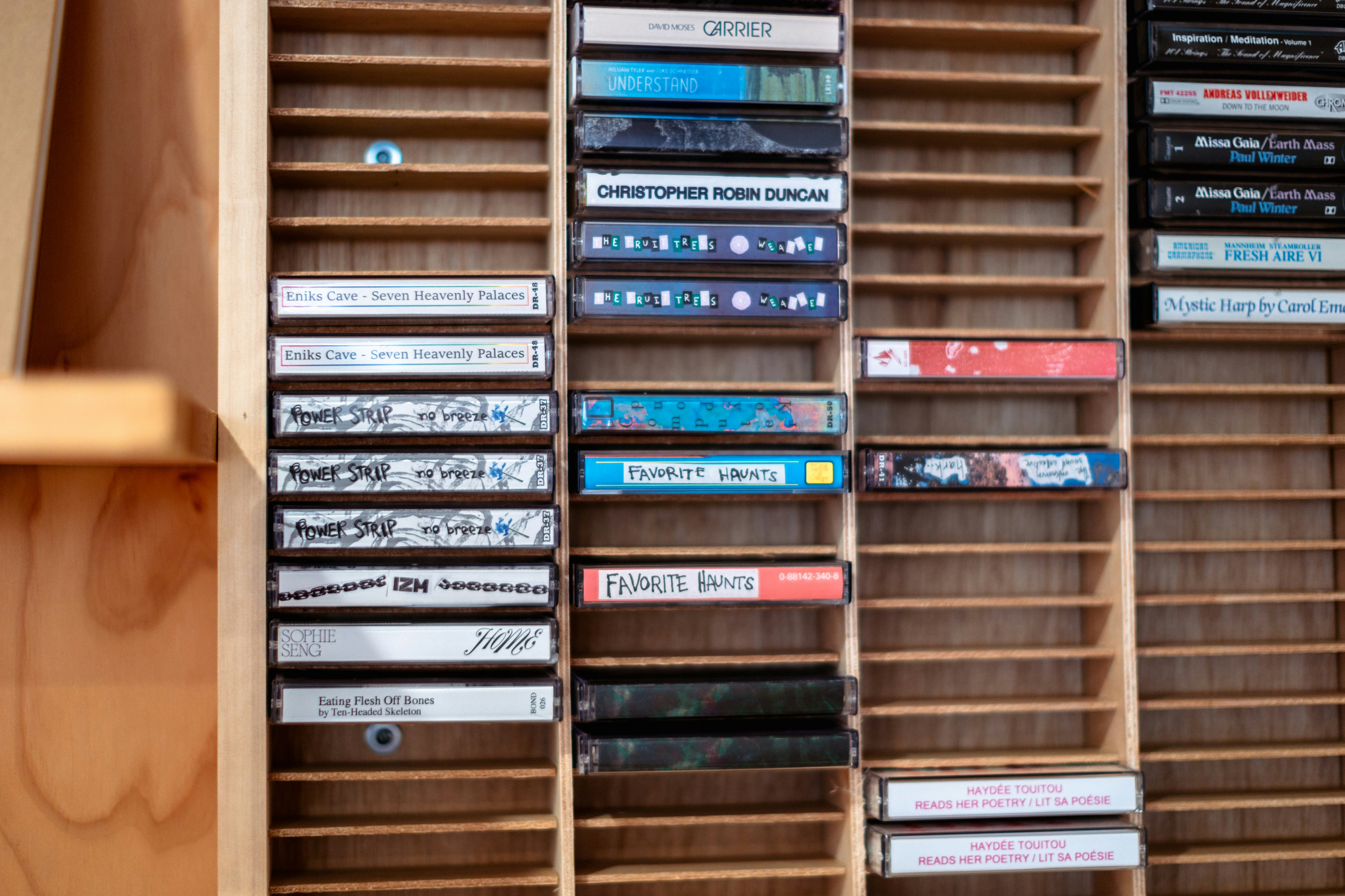 A wooden shelf filled with lots of dvds photo – Free Interior design ...