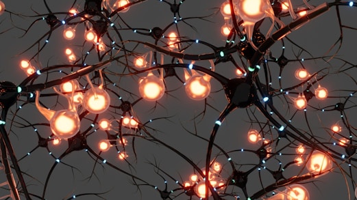 A bunch of lights that are on a tree