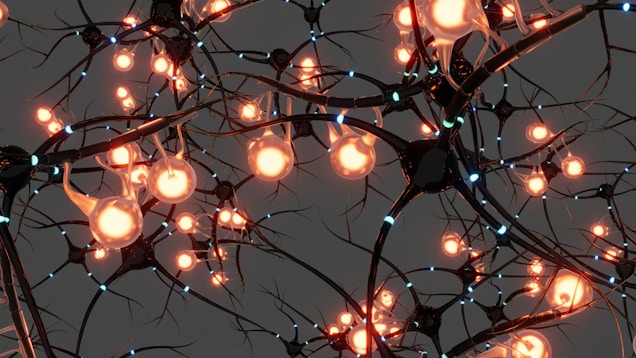 A bunch of lights that are on a tree