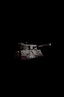 A tank in the dark on a black background