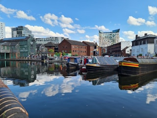 A body of water filled with lots of boats
