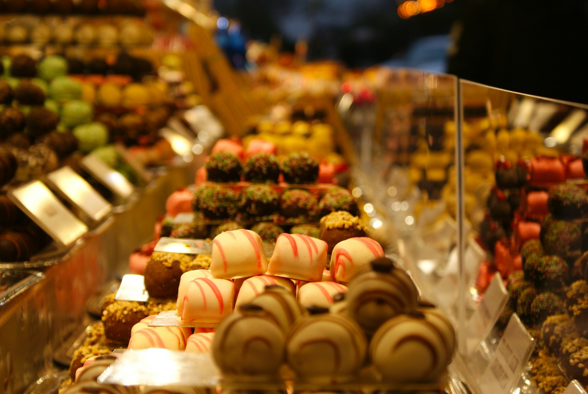 A close up of many different types of pastries