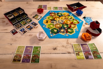 A table with a board game on it