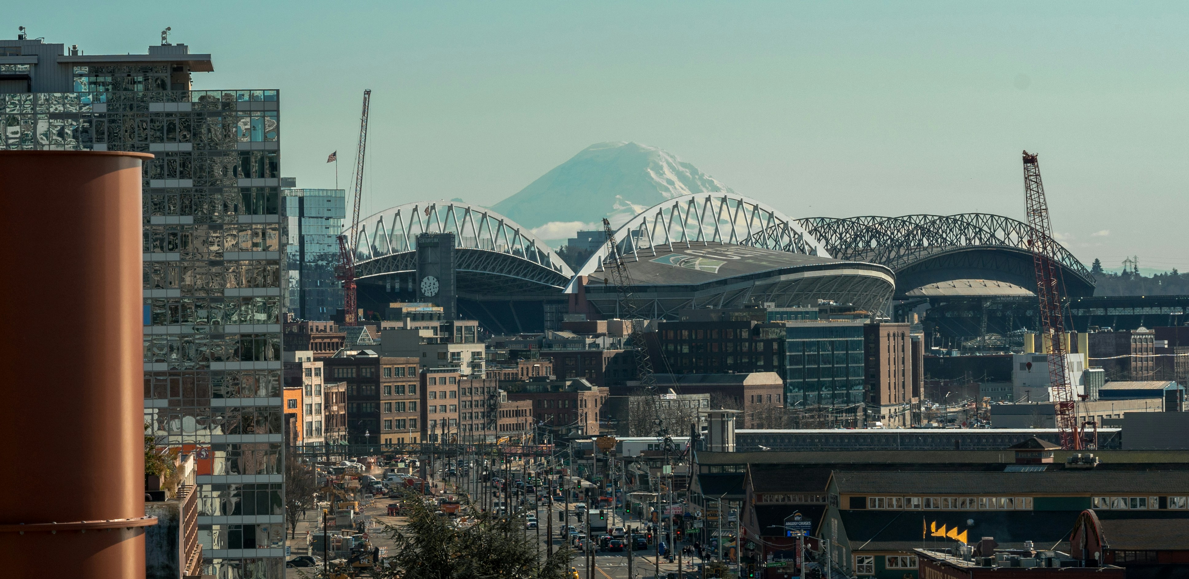 Lumen Field stadium exterior daylight view showing modern architecture
