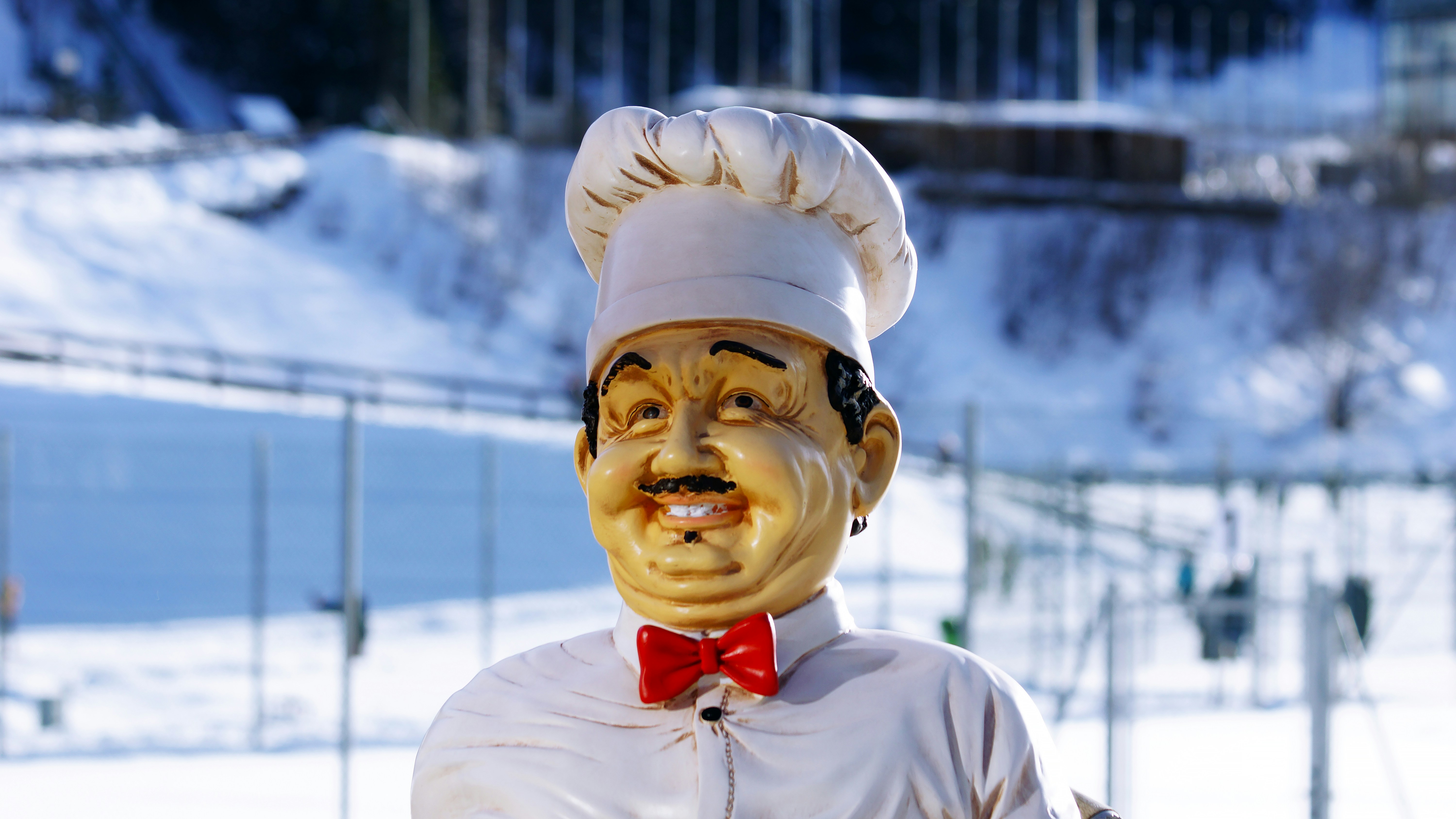 Chef statue with bow tie