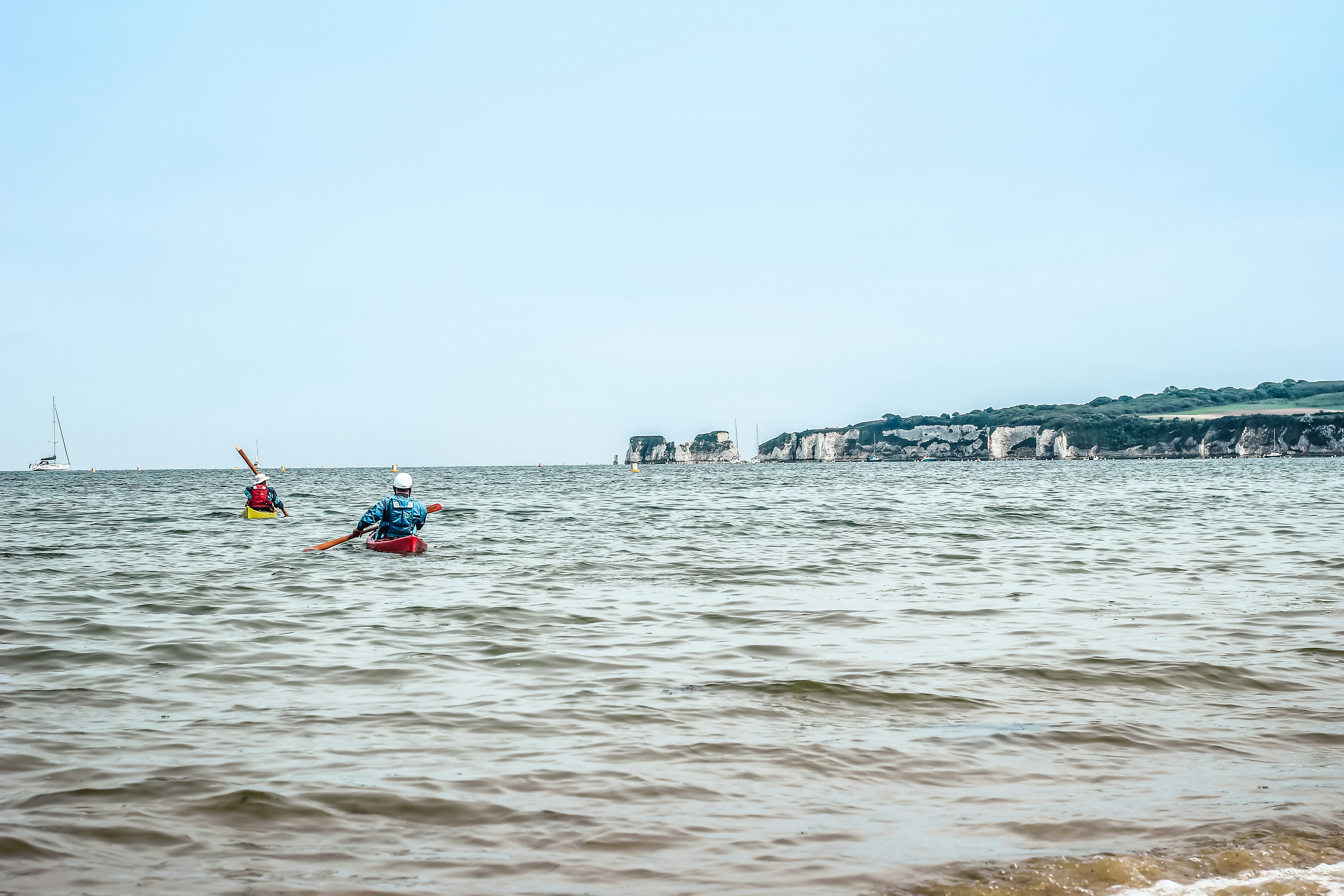 A person in a kayak in the water