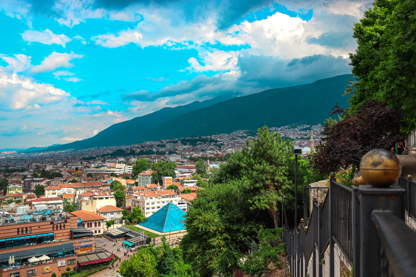 Bursa spread below the wooded slopes of Uludağ