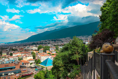 Bursa spread below the wooded slopes of Uludağ