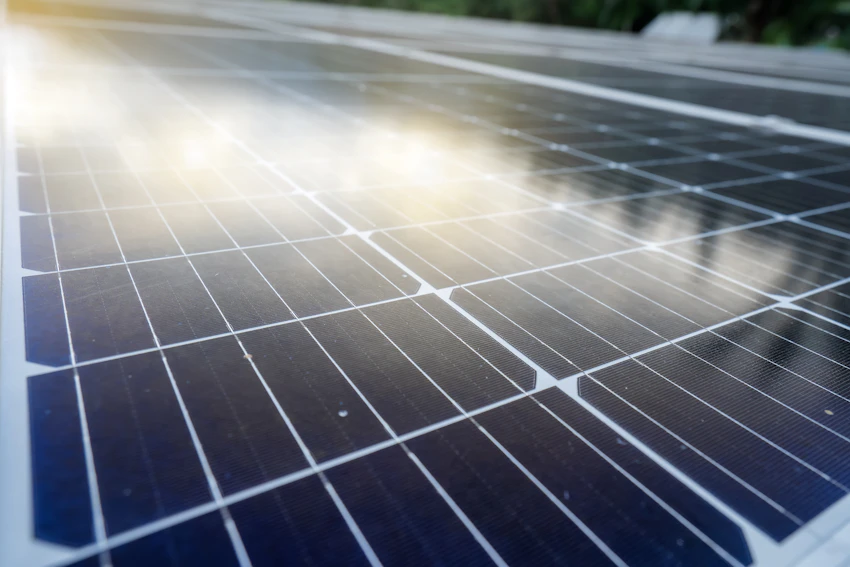 Photograph of real solar modules for tools