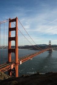 A view of the golden gate bridge from the top of a hill