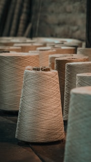 A bunch of yarn sitting on top of a table