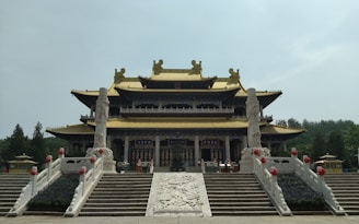 A large building with stairs leading up to it