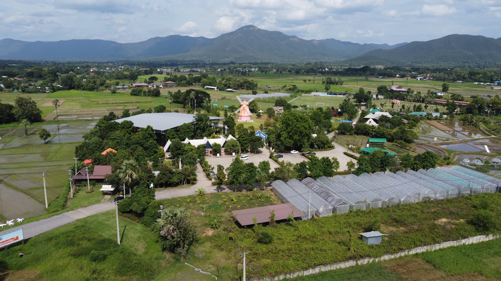 Farmland and mountains outside Chiang Mai