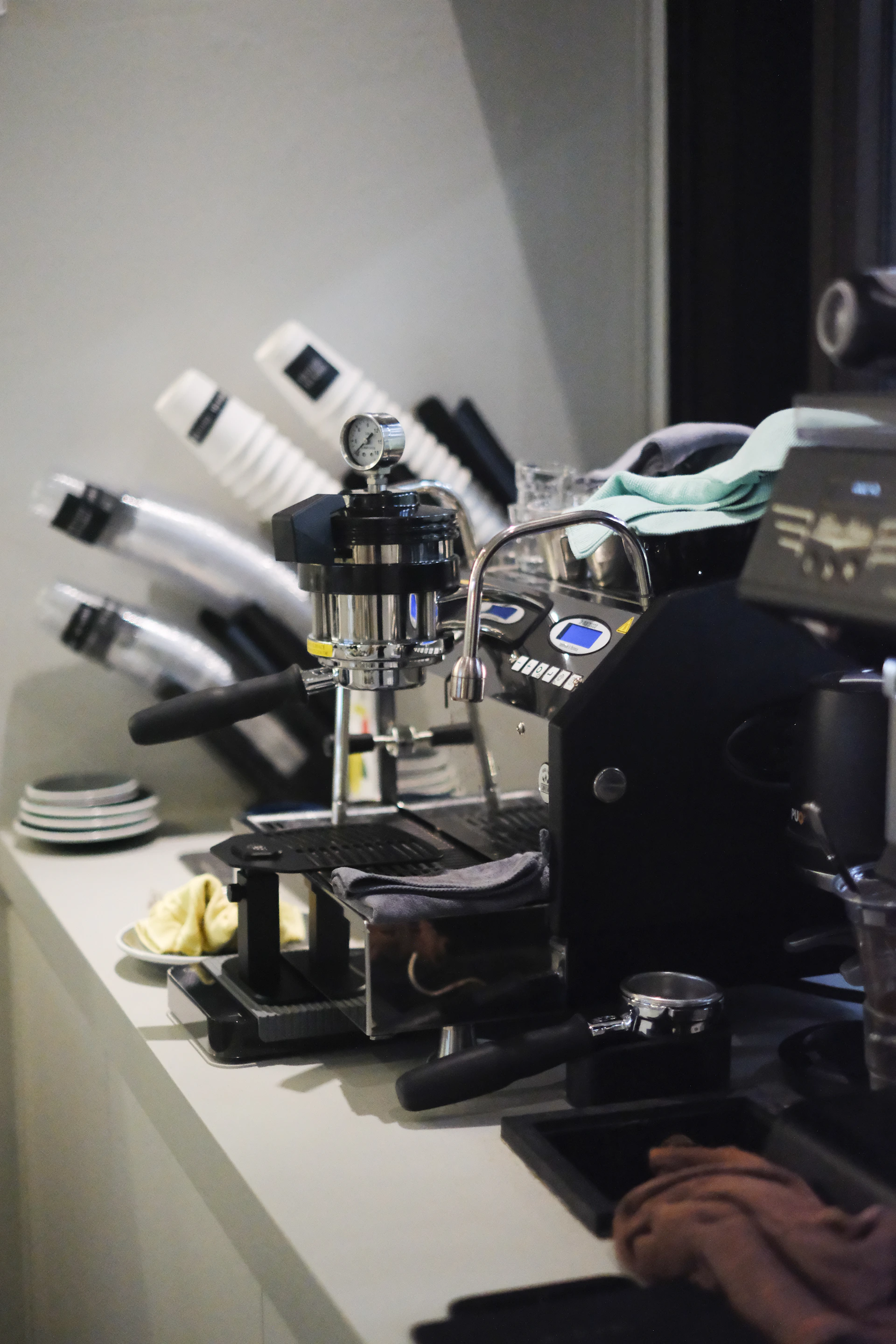 A coffee maker sitting on top of a counter