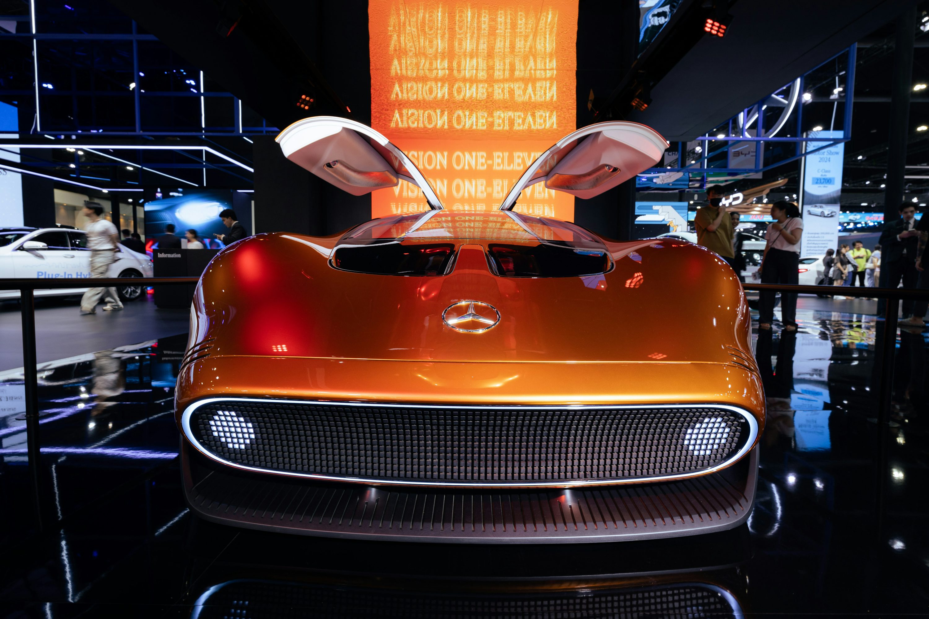 A car on display at a car show