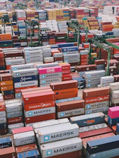 A large amount of shipping containers stacked on top of each other