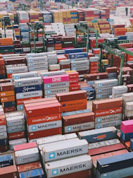 A large amount of shipping containers stacked on top of each other