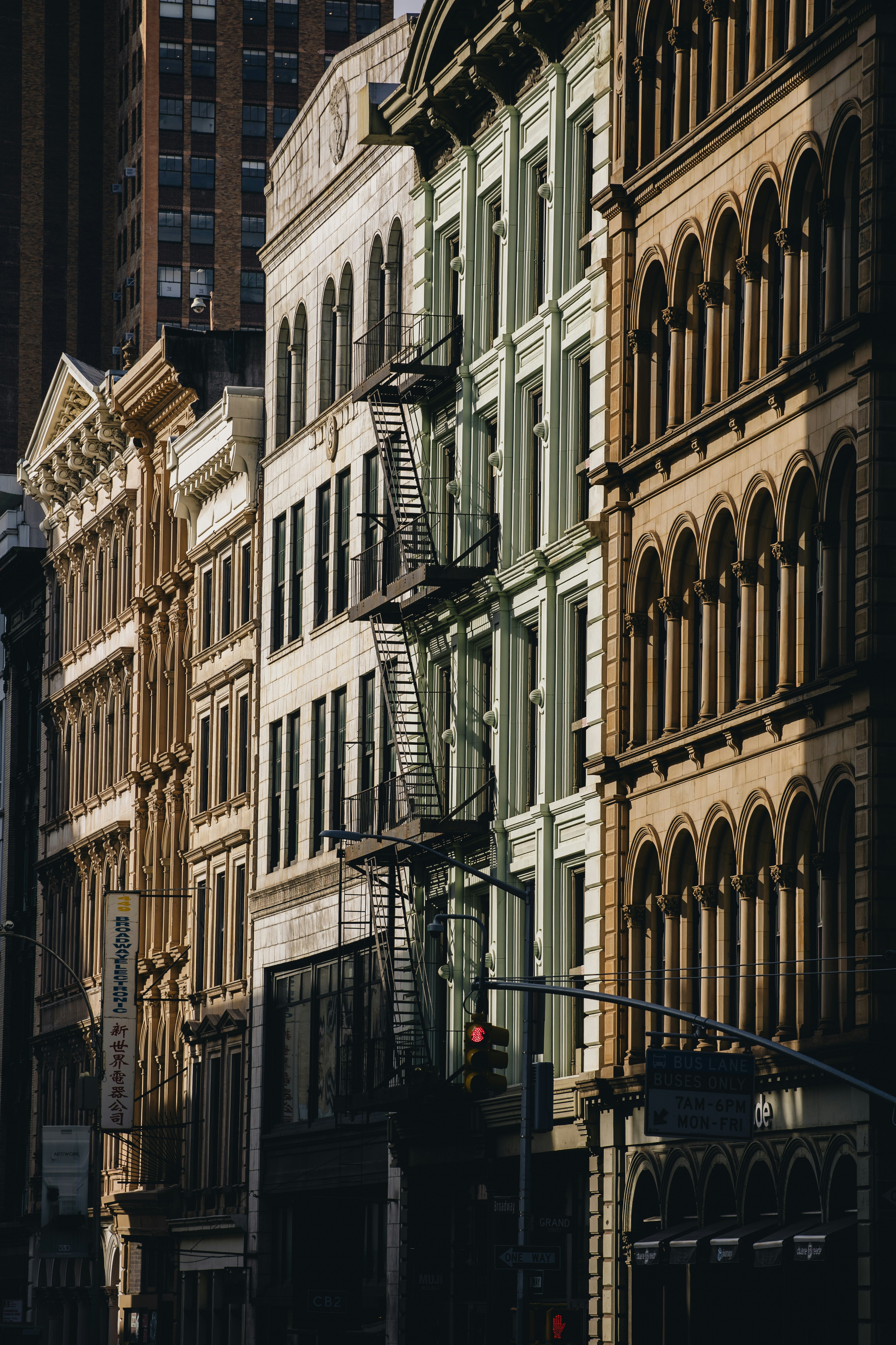 A row of buildings on a city street