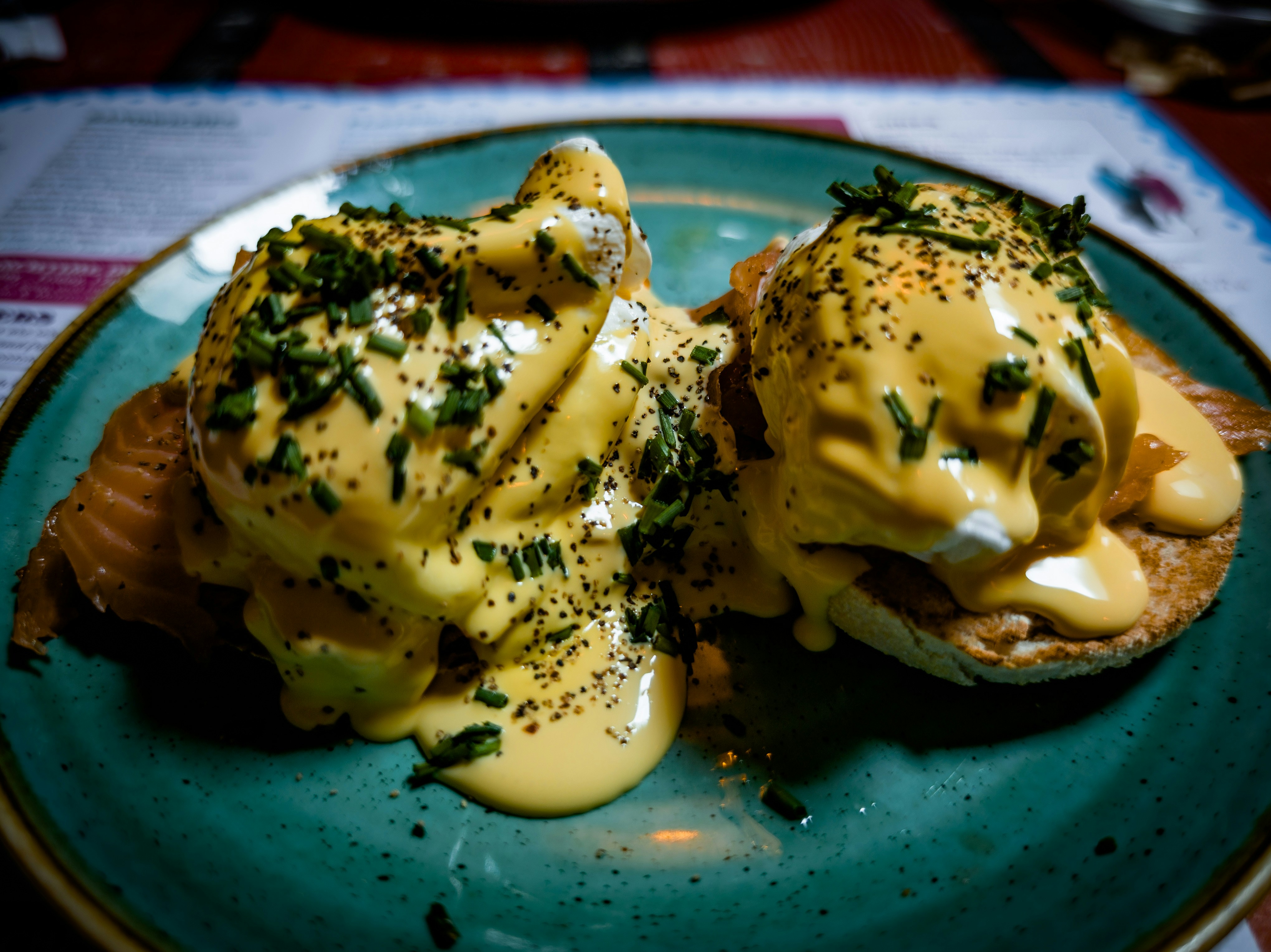 Salmon plated with garnish