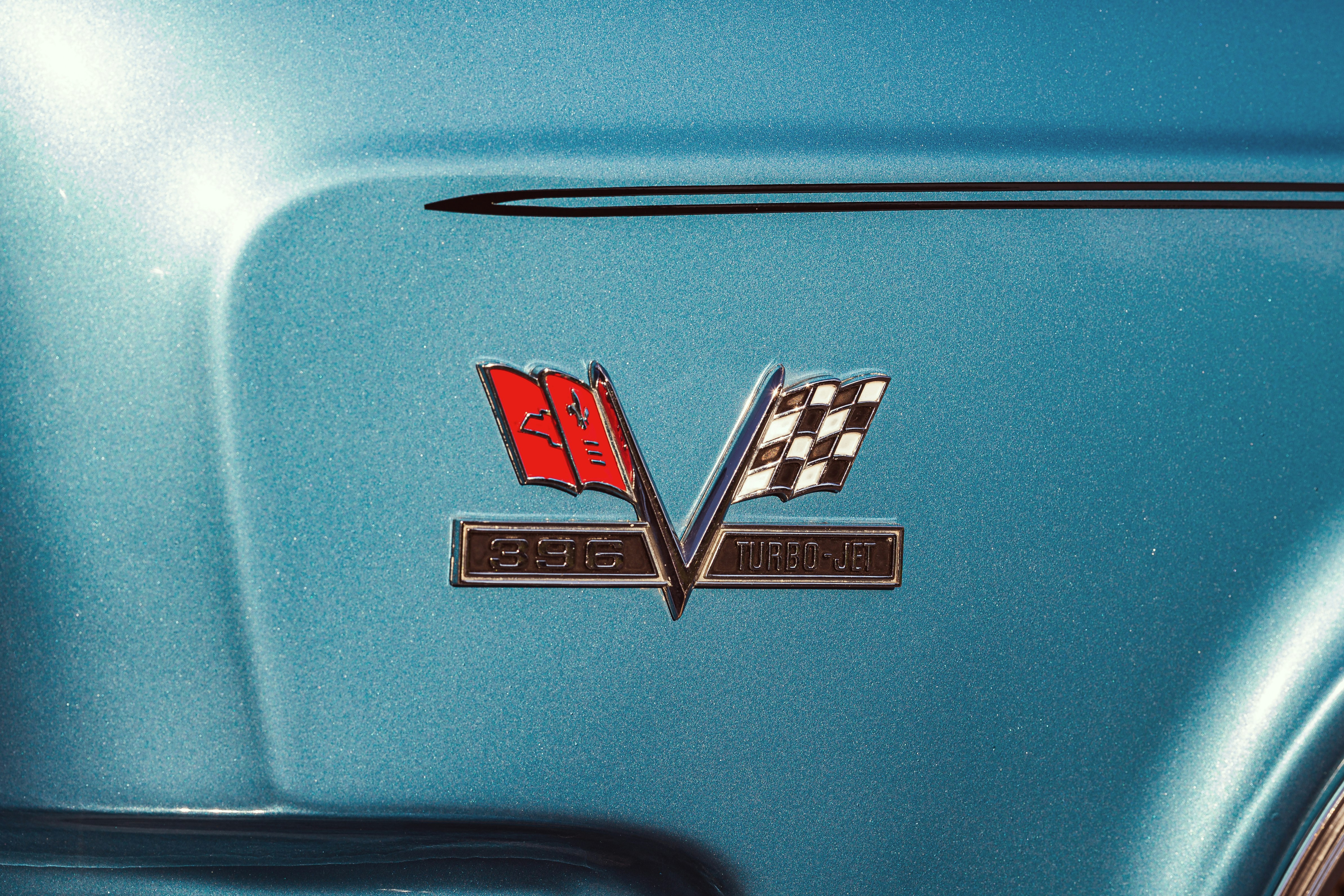 Classic Blue Car Emblem