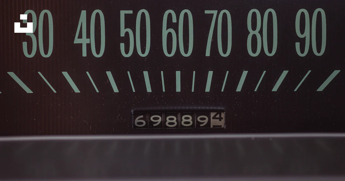 Speedometer Numbers A close up of a speedometer with numbers on it photo – Free Car Image ...