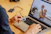 A laptop user trying to transfer data to a Samsung SD card. Portable HDD is connected & coping data