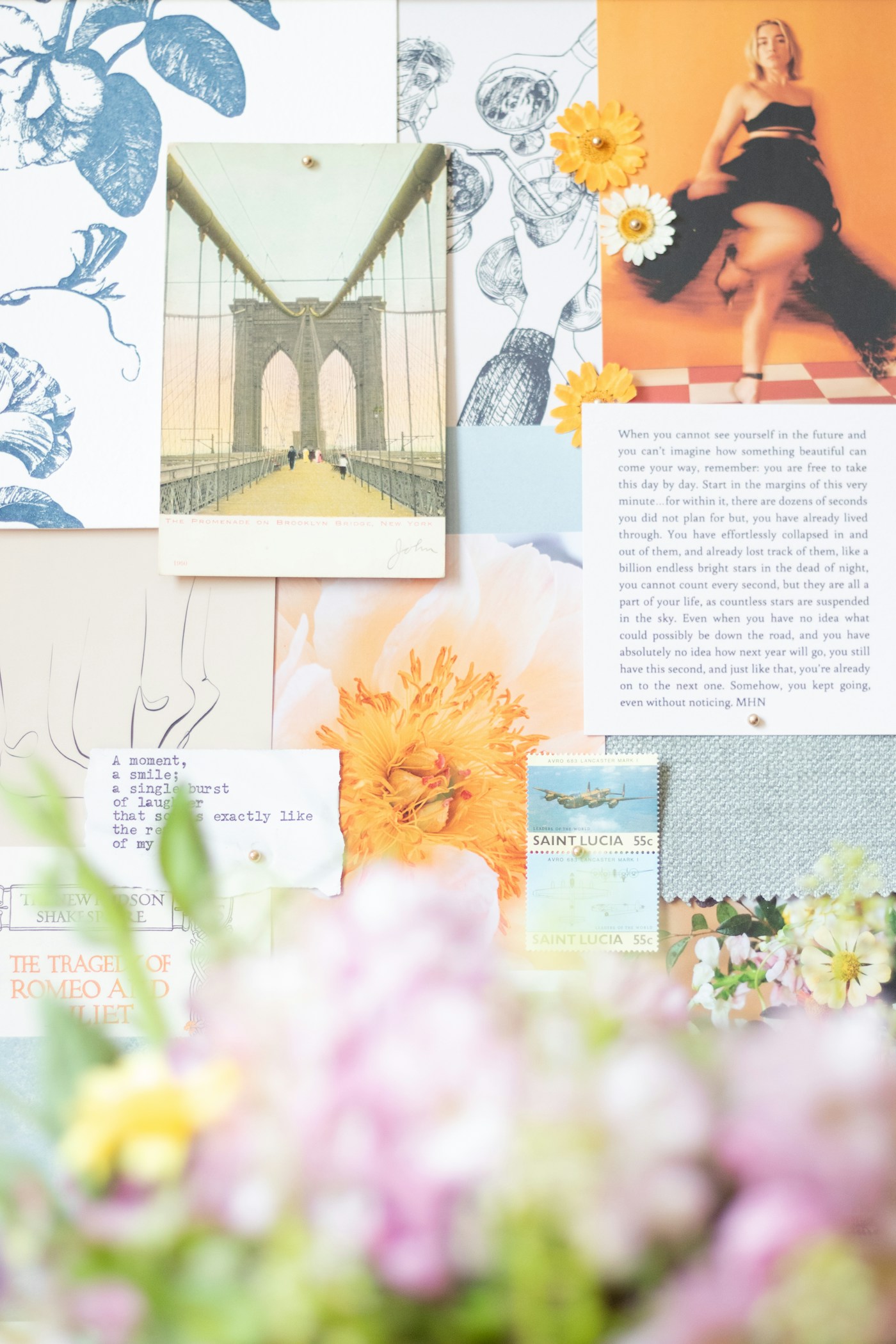 Mood-board style wall of inspiration imagery — Pinterest's natural visual territory