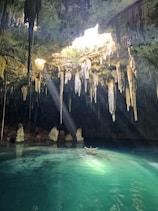 A cave filled with lots of water and lots of caves