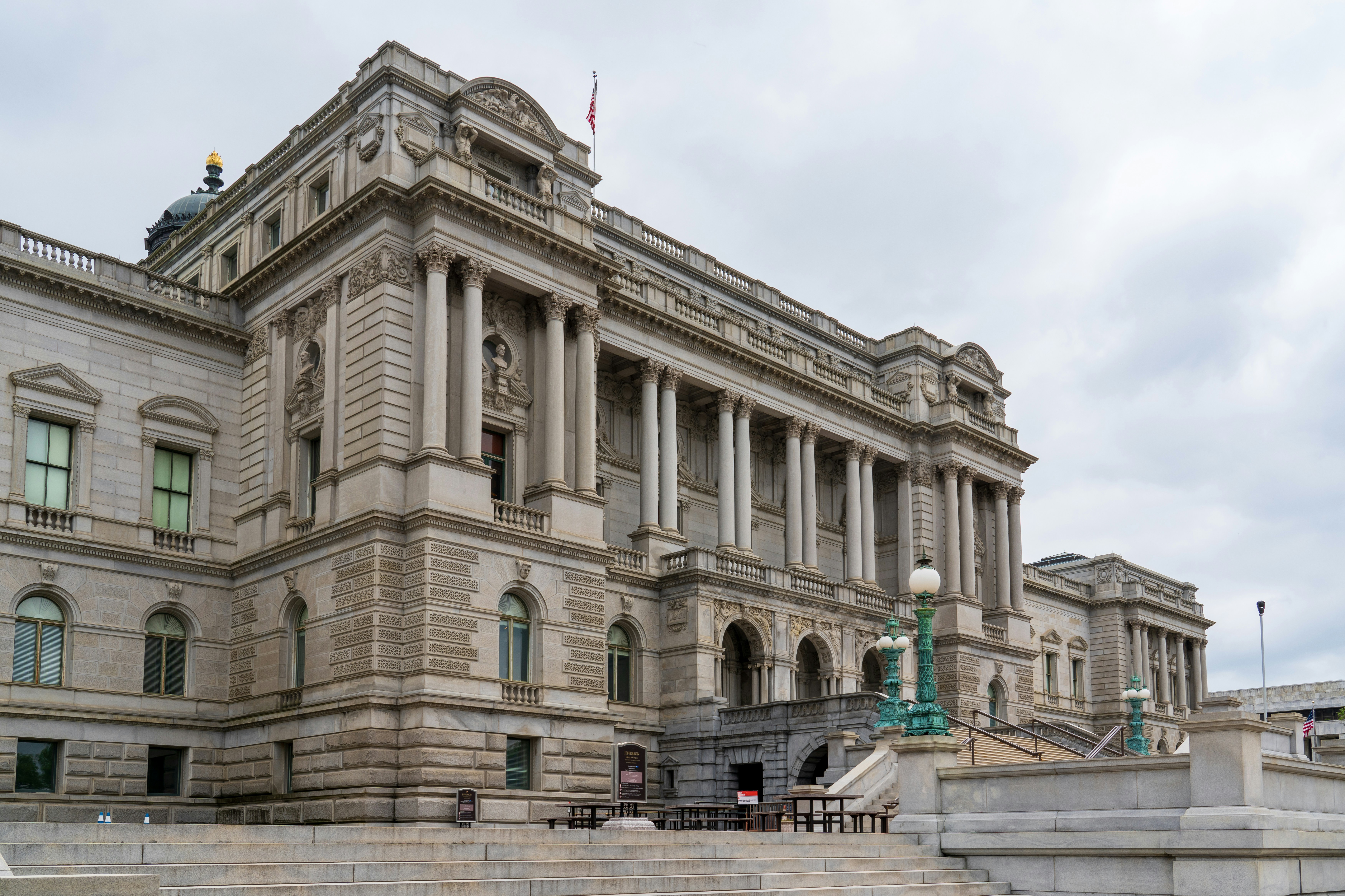 A large building with steps leading up to it