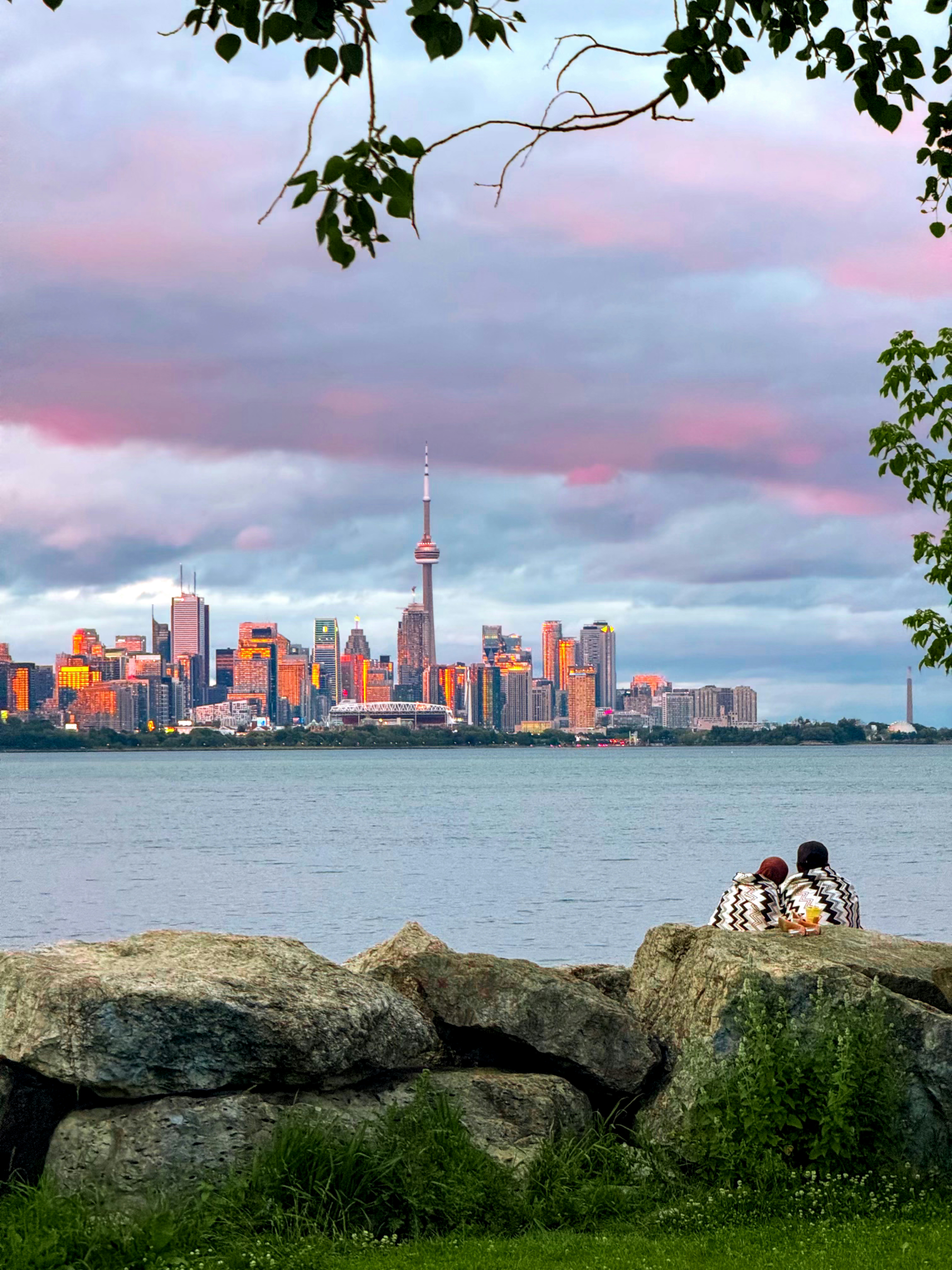 Couple overlooking Toronto skyline