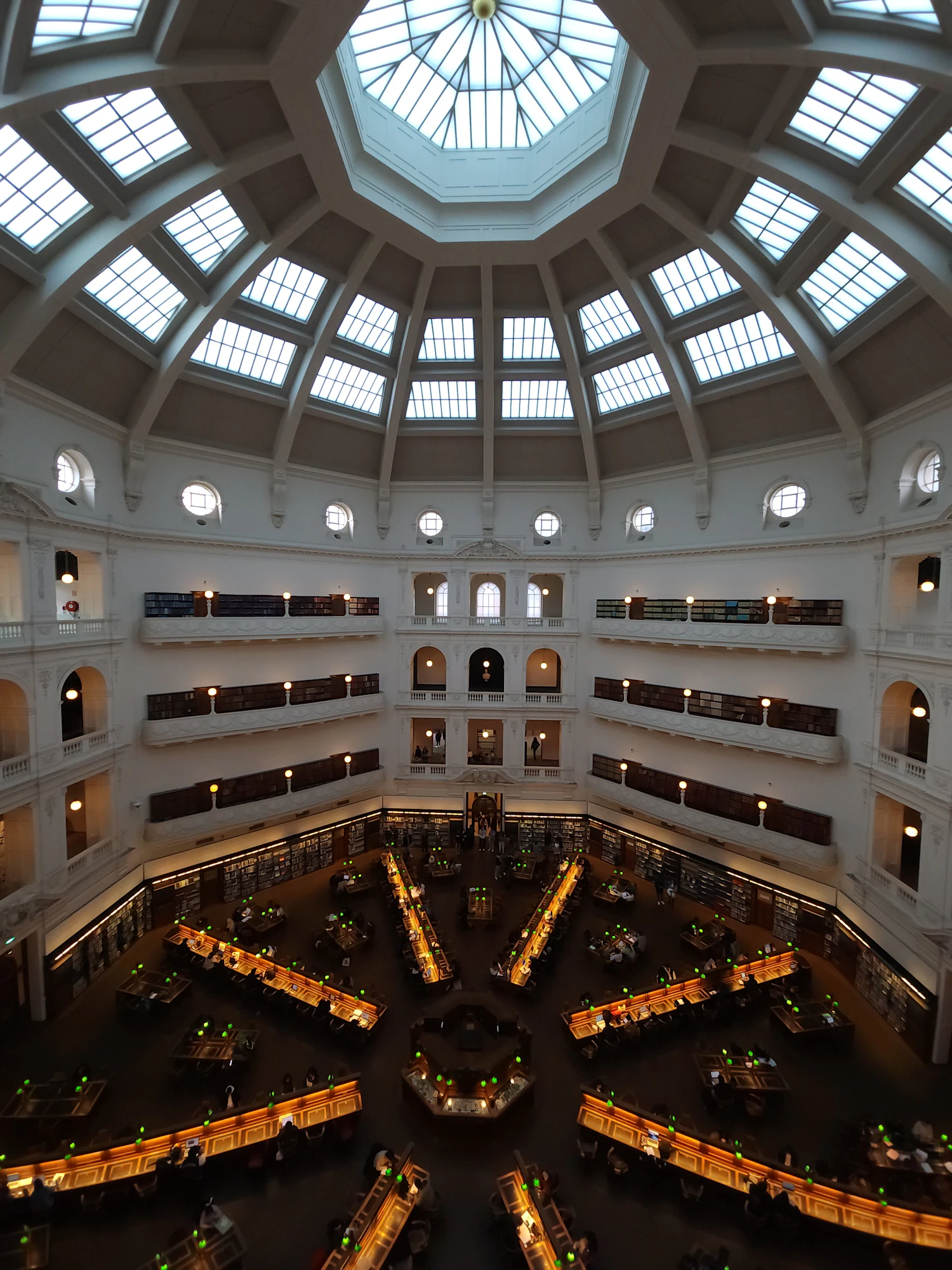 Looking up into the dome of State Library Victoria