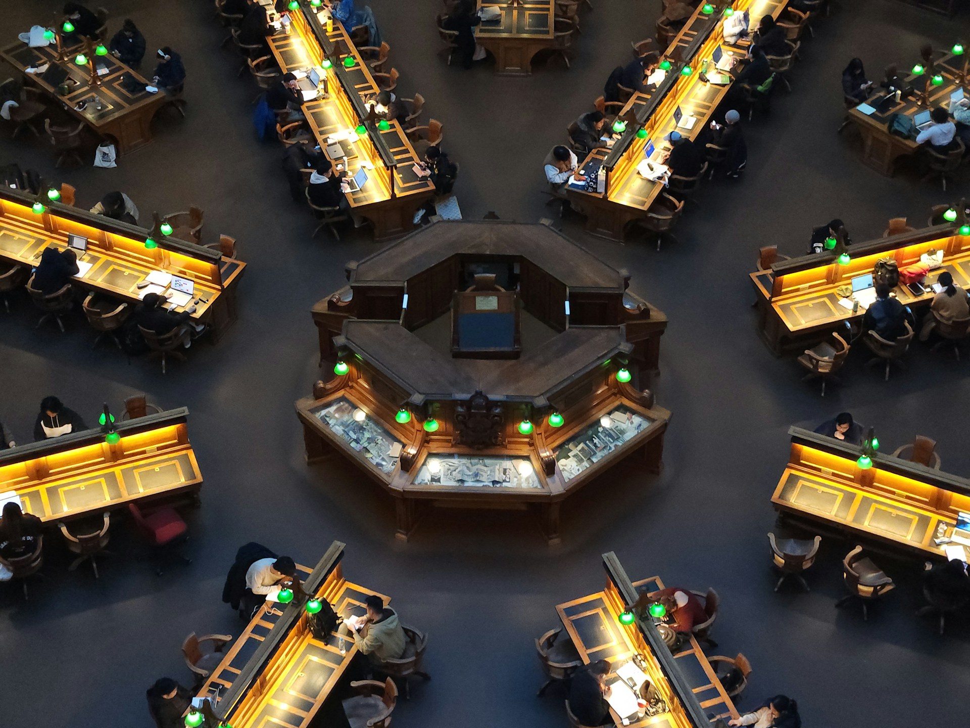An overhead view of a restaurant with tables and chairs