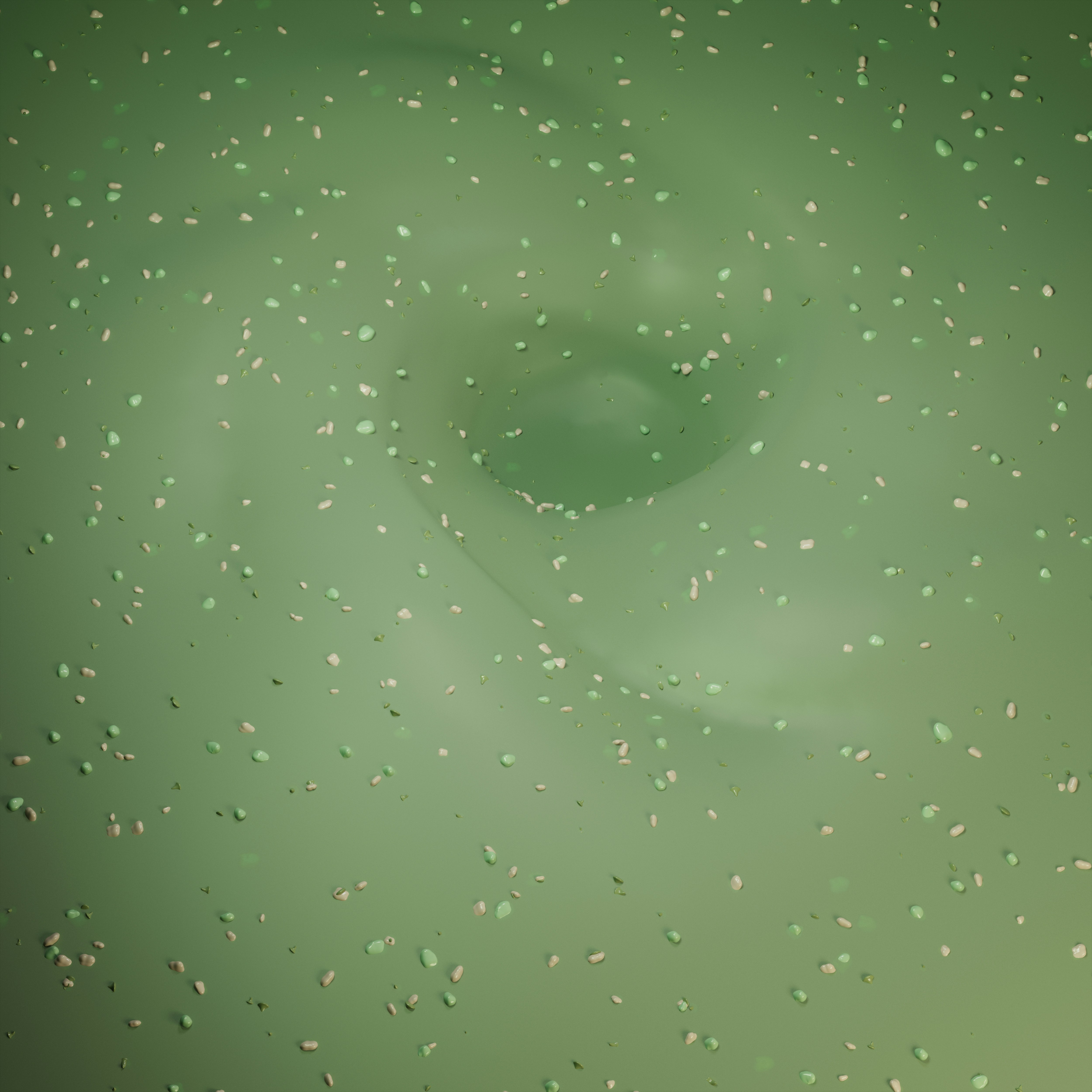 A close up of a window with a green background