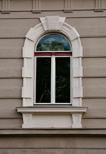 A window on the side of a building