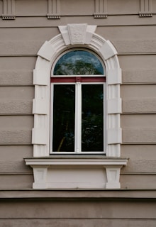A window on the side of a building