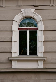 A window on the side of a building