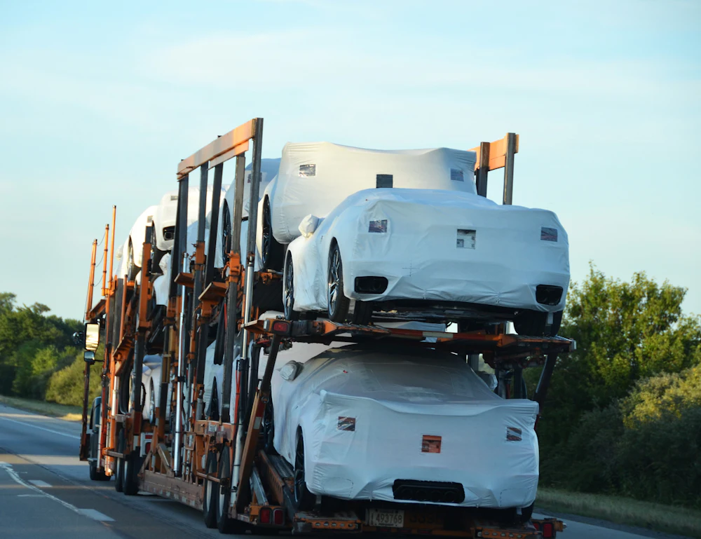 Suhana car carrier loaded with new cars