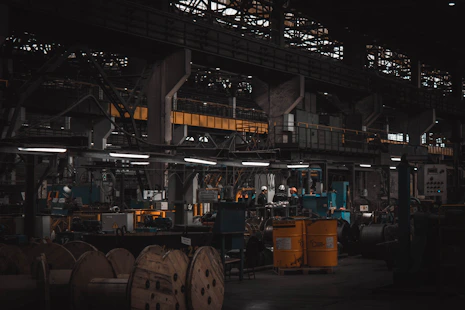 A factory filled with lots of machines and machinery
