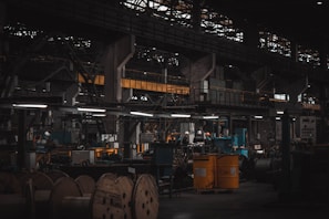 A factory filled with lots of machines and machinery