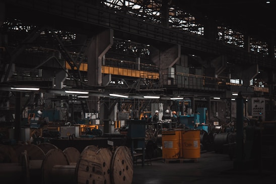 A factory filled with lots of machines and machinery